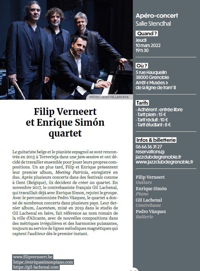 Filip Verneert et Enrique Simon Quartet