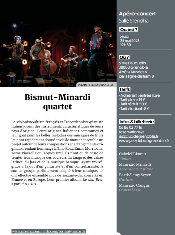 Bismut Minardi quartet