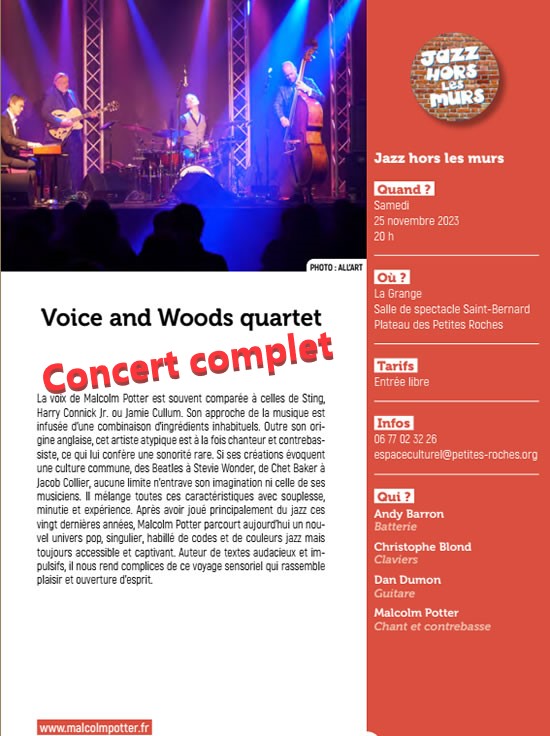 Voice and Woods quartet