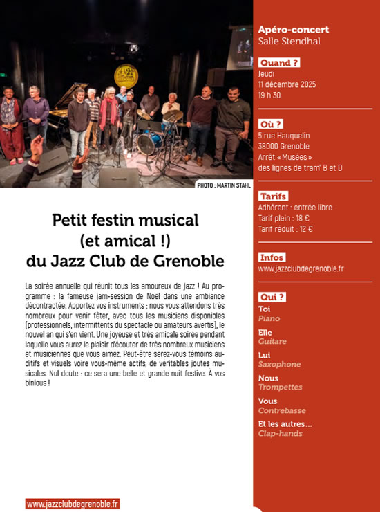 Petit festin musical (et amical !) du Jazz Club de Grenoble