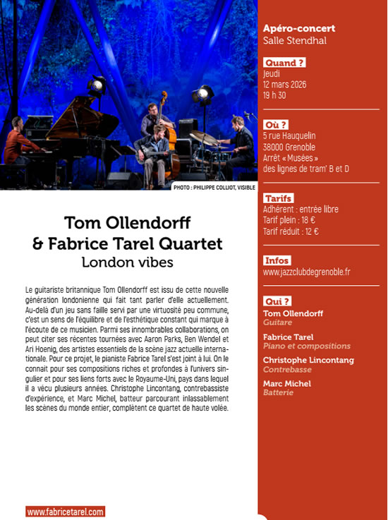 Tom Ollendorff et Fabrice Tarel quartet