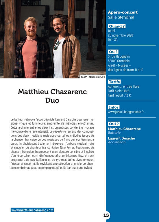 Matthieu Chazarenc duo