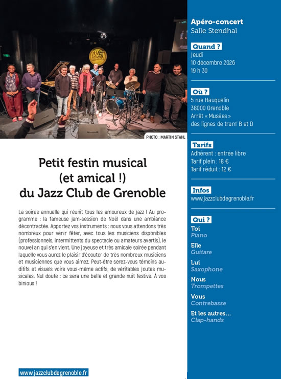 Petit festin musical du Jazz Club de Grenoble